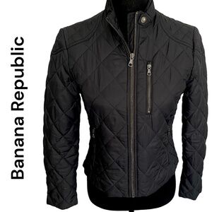 BANANA REPUBLIC Biker Styled Puffer Coat, Size Petite XS